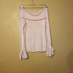 Off the shoulder pink sweater